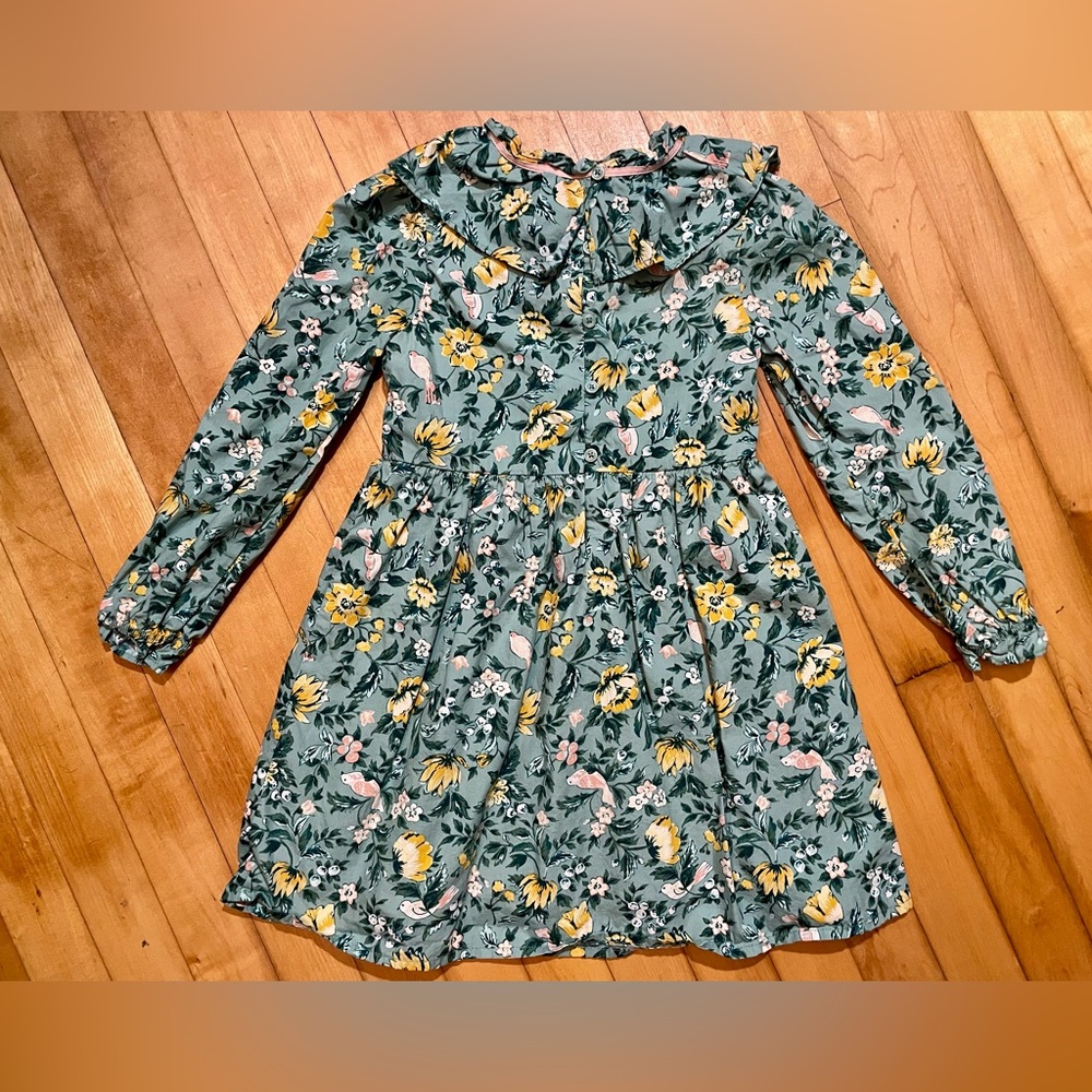 Janie and Jack Floral Ruffle Bow Collar Dress - Picture 6 of 7